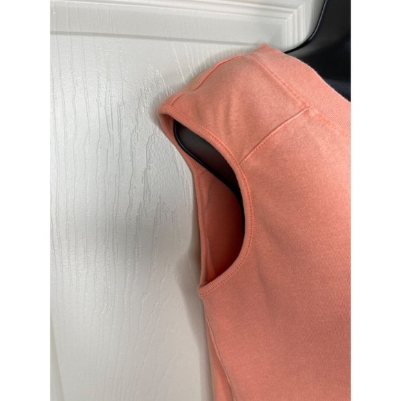 Dressbarn Tank Top Women Size Extra Large XL Sleeveless Solid Orange 100% Cotton - Picture 6 of 8